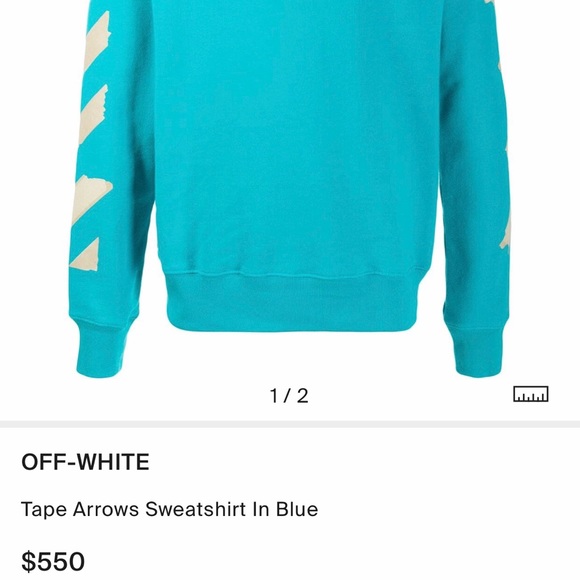 Sold!!! Off-white tape arrows sweatshirt in blue - Picture 3 of 3